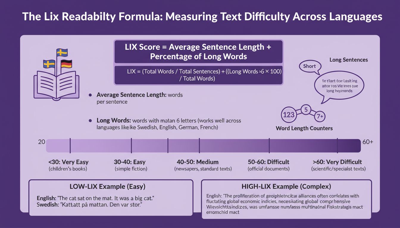 The Lix Readability Formula: Measuring Text Difficulty Across Languages